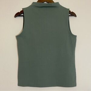 J Crew Fac NWT Stretch Cotton Blend Mockneck Tank Top Size Medium in Topiary